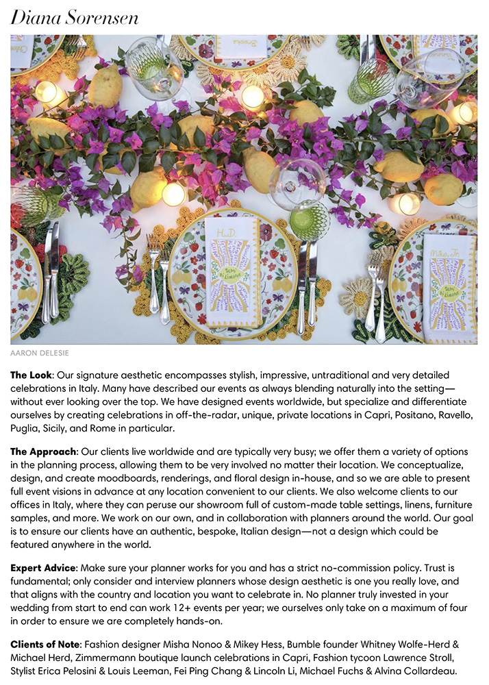 Top Wedding Planners in the World — Harper’s Bazaar, Sugokuii Events